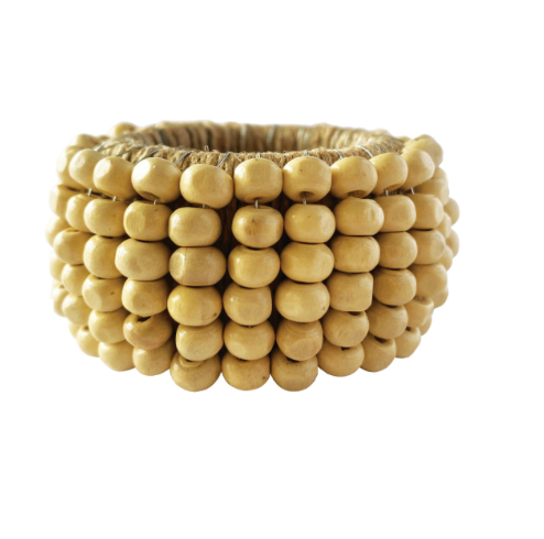 Mango Wood Bead Jute Napkin Rings