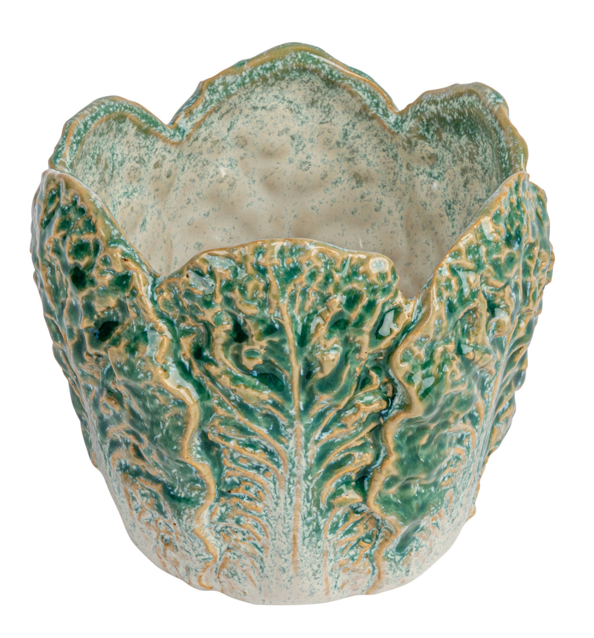 Stoneware Cabbage Shaped Planter