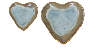 Heart Dish Green Blue
