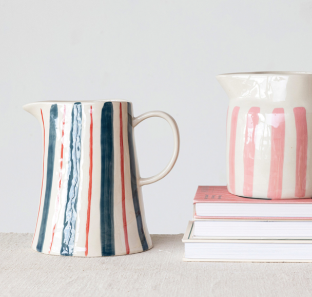 Quart Vase Blue Red White