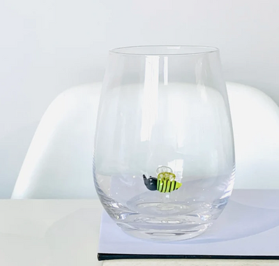 Stemless Wine Glass Bumble Bee