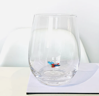 Stemless Wine Glass Dragonfly