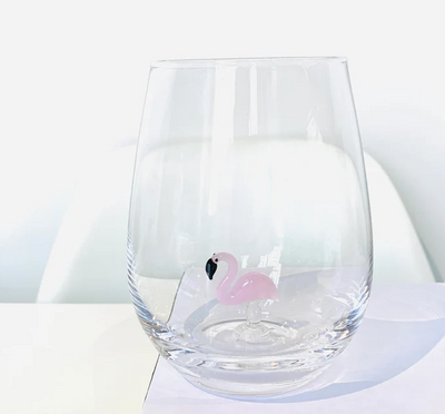 Stemless Wine Glass Flamingo