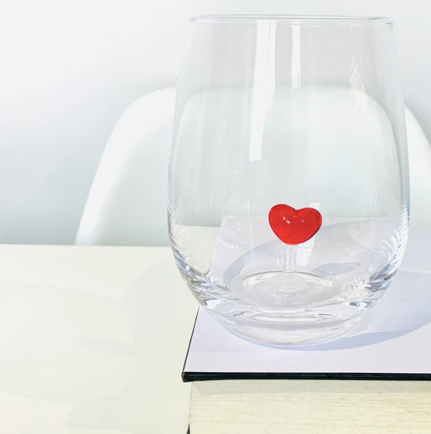 Stemless Wine Glass Heart