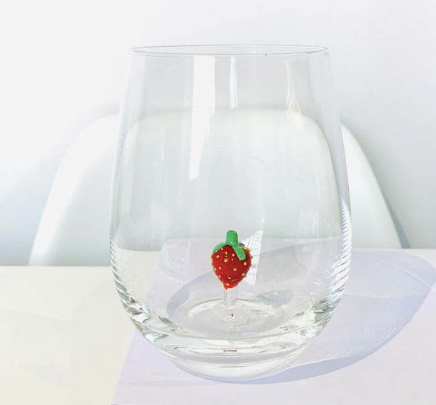 Stemless Wine Glass Strawberry