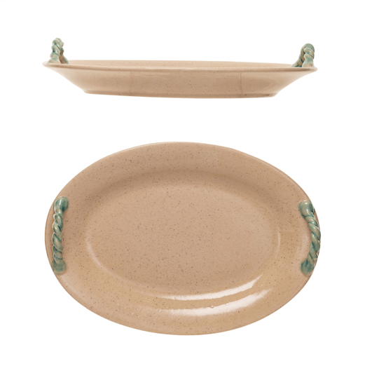 Platter w Handle Terracota