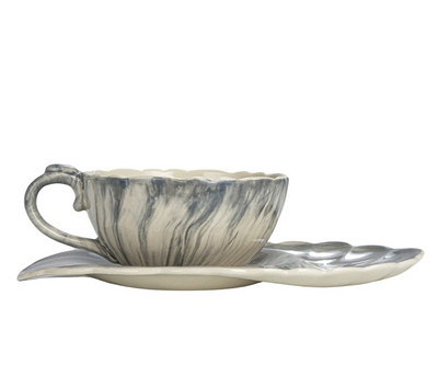 Stoneware Teacup Leaf Shaped