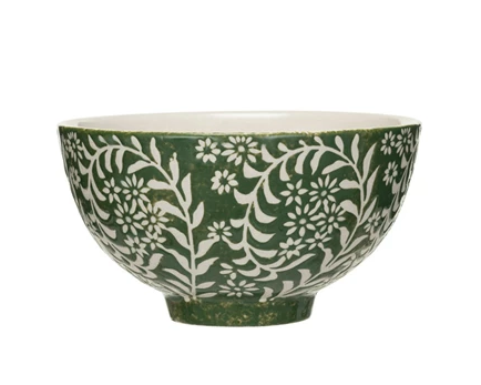 Bowl w Wax Relief Botanical Green 2