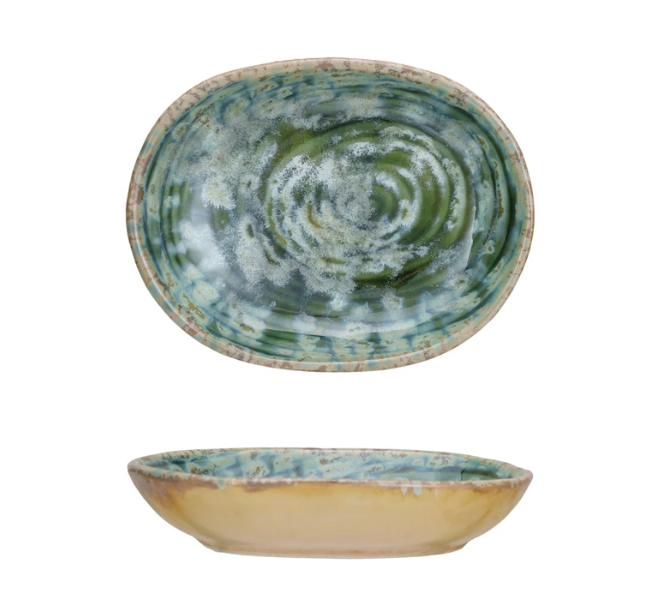 Embossed Stoneware Dish