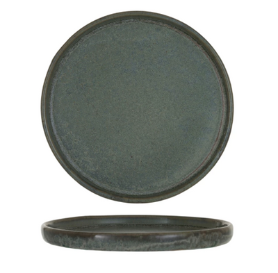 Round Plate Reactive Glaze Matte Teal