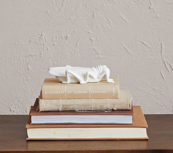 Stoneware Bisque Grasshopper White