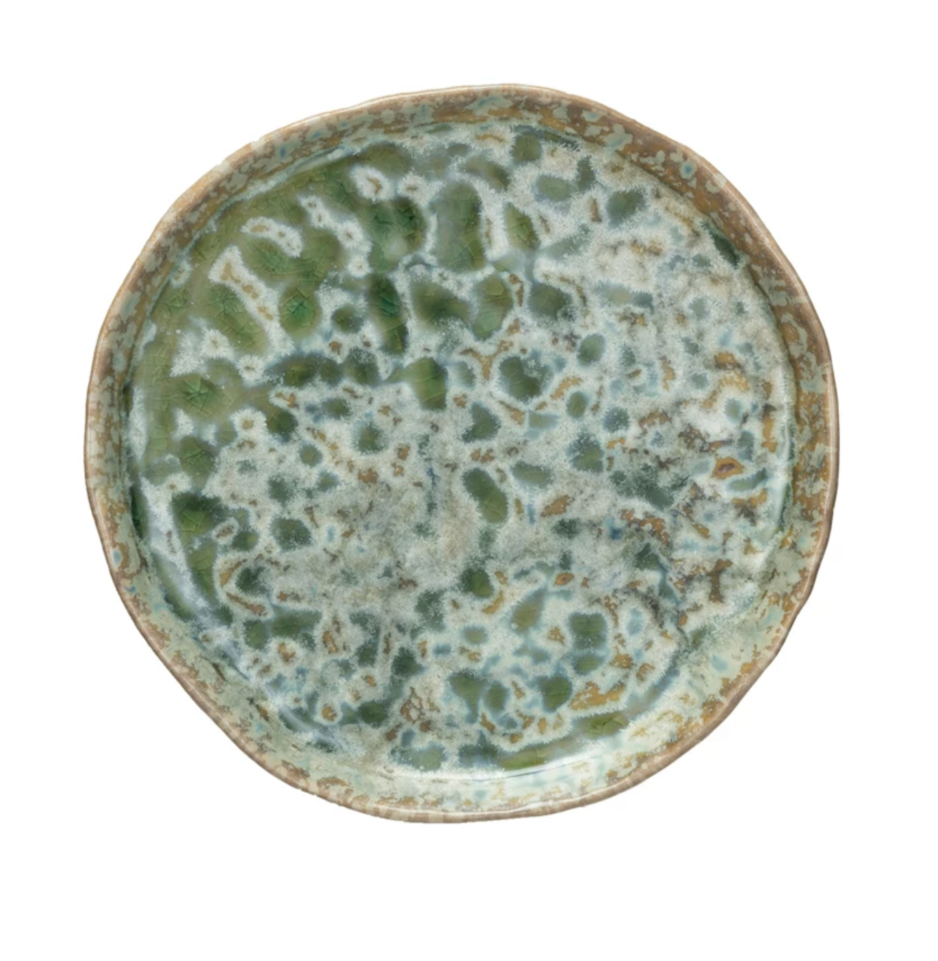 Reactive Crackle Stoneware Plate