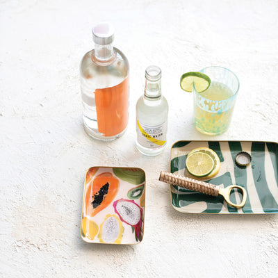 Enameled Metal Tray Abstract