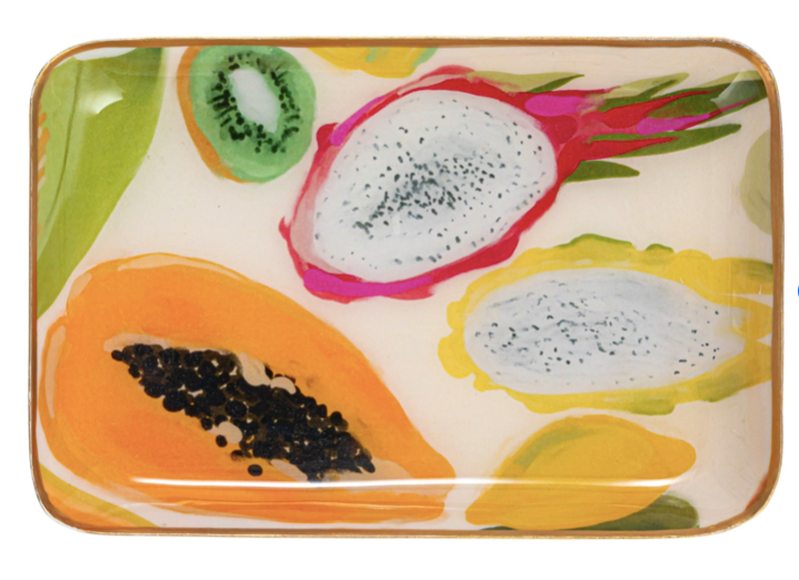 Enameled Metal Tray Fruit