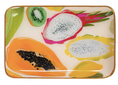 Enameled Metal Tray Fruit