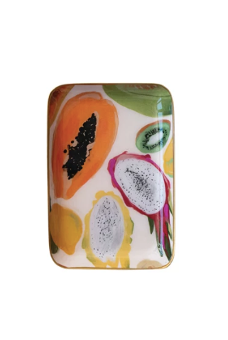 Enameled Metal Tray Fruit