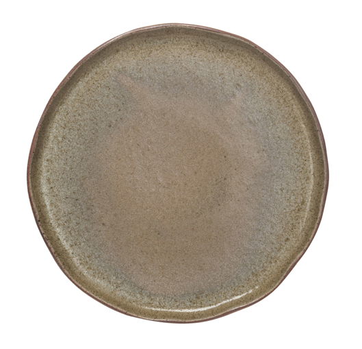 Round Plate Crackle Glaze Green