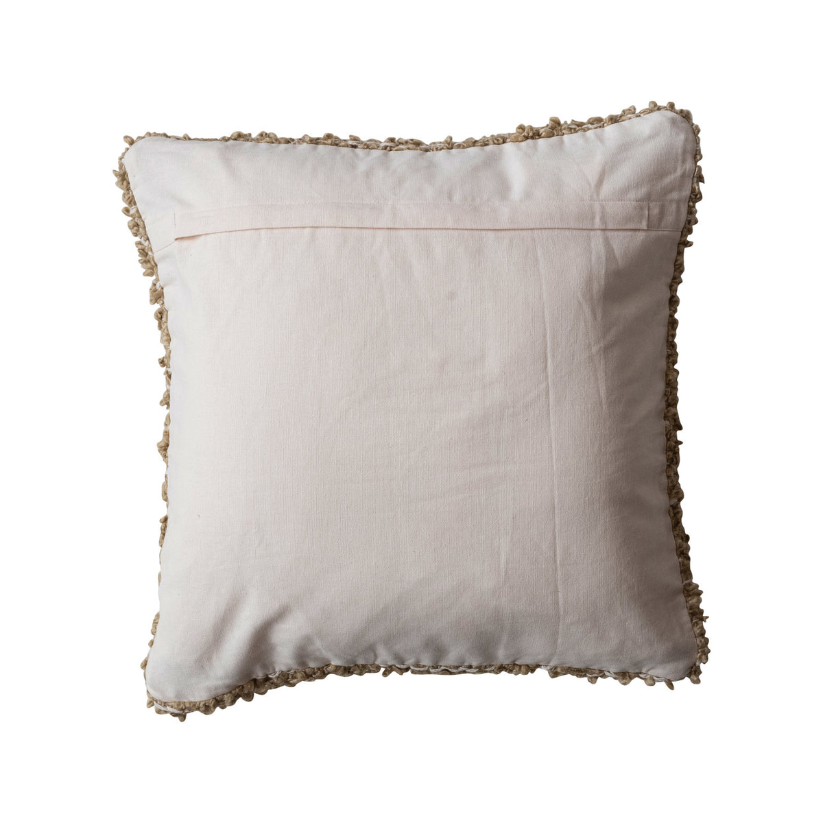 Square Woven Cotton Blend Bouclé Pillow Tan