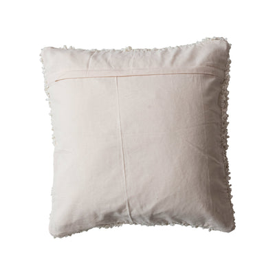 Square Woven Cotton Blend Bouclé Pillow Cream