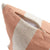 Square Cotton Linen Printed Pillow w Stripes Peach