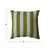 Square Cotton & Linen Printed Pillow w Stripes Green