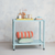 Rubberwood Lacquered 2 Tier Bar Cart on Casters Blue