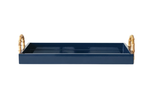 Lacquered Tray w Bamboo