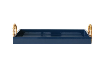 Lacquered Tray w Bamboo