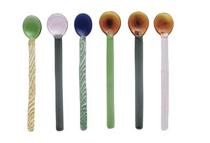 Handmade Glass Spoons in Kraft Box