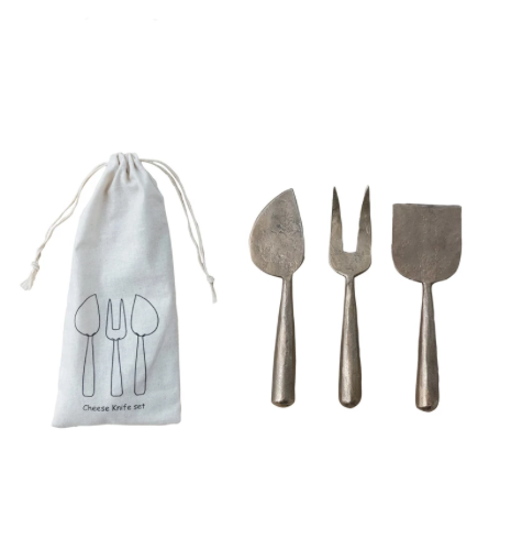 Hand Forged Metal Cheese Servers Set of 3