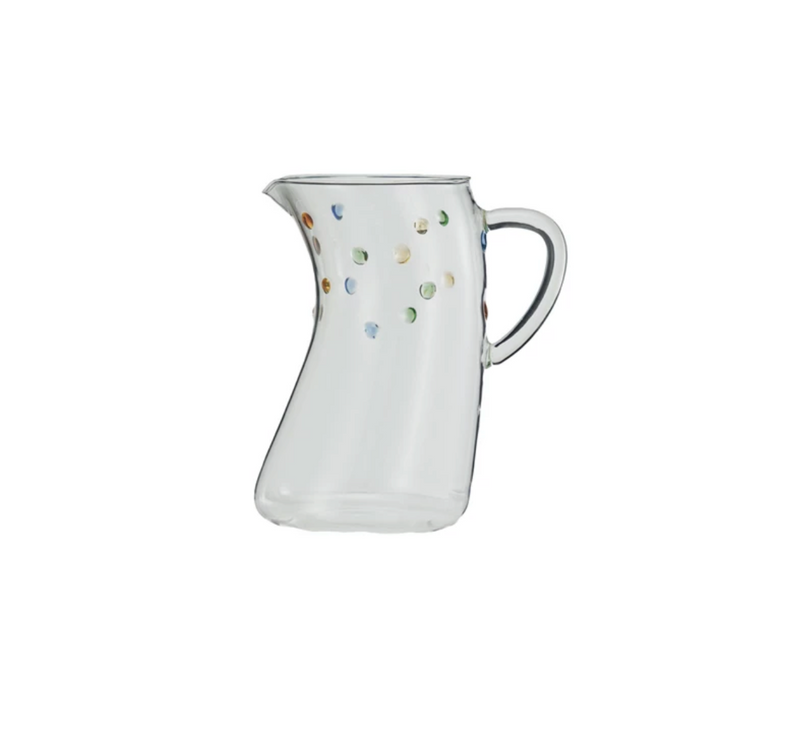 Glass Organic Shaped Pitcher w/ Raised Dots