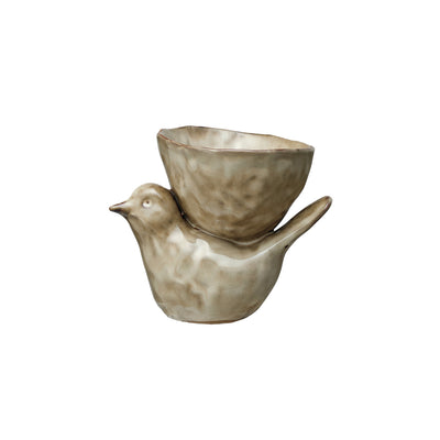 Bird w Bowl Cream