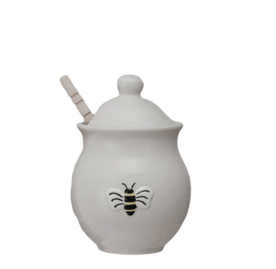 Honey Jar w Lid Dipper Multi