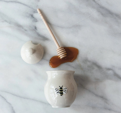 Honey Jar w Lid Dipper Multi