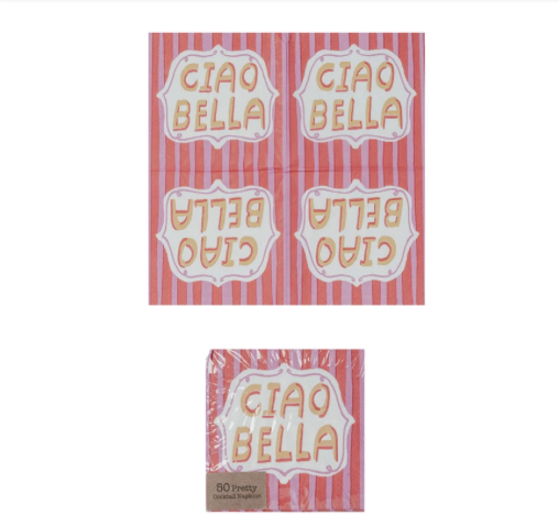 Cocktail Napkins Saying Ciao Bella