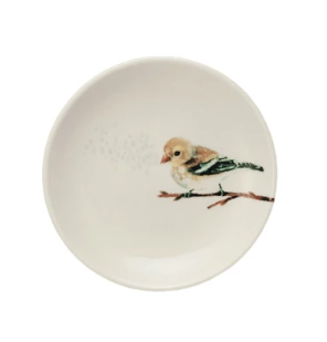 Stoneware Dish w Bird