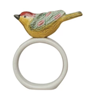 Napkin Ring w Perched Bird