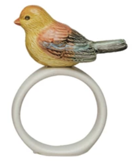 Napkin Ring w Perched Bird