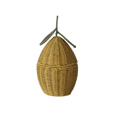 Basket with Lid Yellow Green