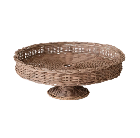 Woven Rattan Pedestal Natural