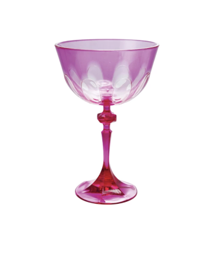 Acrylic Stemmed Wine Glass Fuchsia