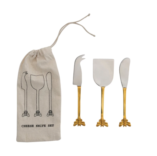 Brass Cheese Knives Set of 4