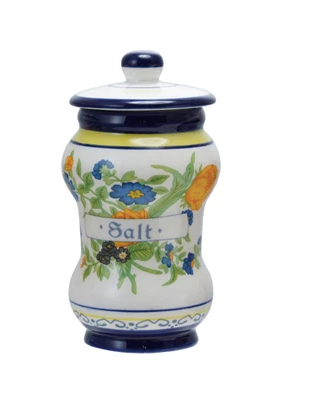 Canister with Design Spice Name Salt