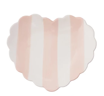 Striped Heart Shaped Dish