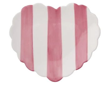 Striped Heart Shaped Dish