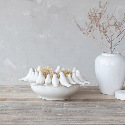 Bowl Planter with 3D Birds