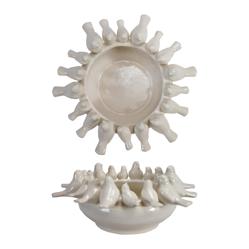 Bowl Planter with 3D Birds