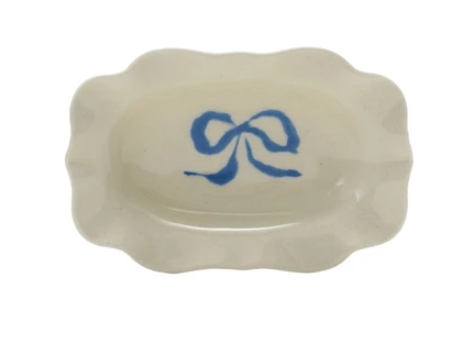 Dish with Bow Sky Blue