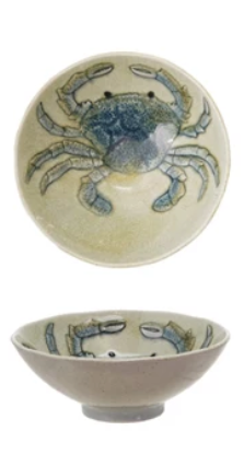 Bowl with Sea Life Crab Blue