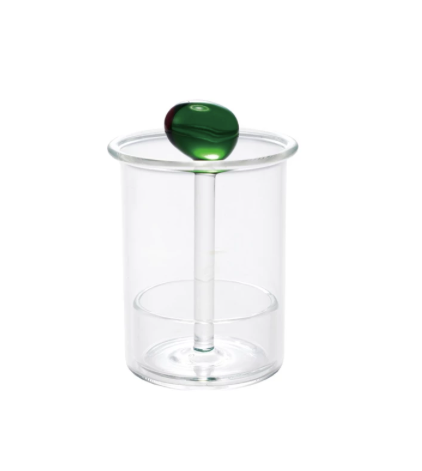 Glass Toothpick Holder with Hand Blown Olive